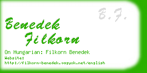 benedek filkorn business card